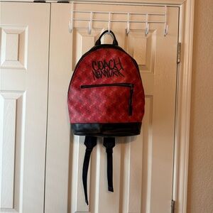 Coach Red and Black Backpack